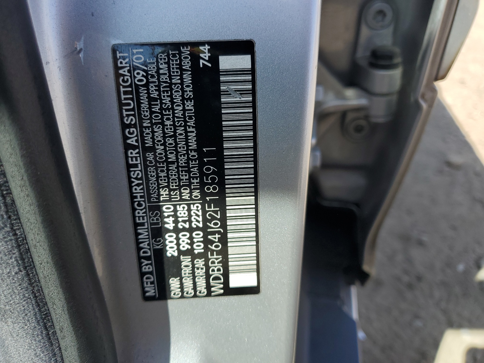 WDBRF64J62F185911 2002 Mercedes-Benz C 320