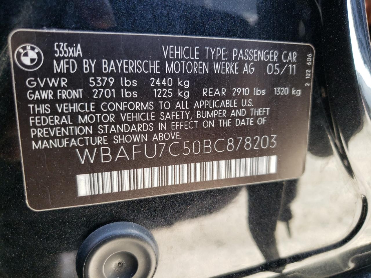 2011 BMW 535 Xi VIN: WBAFU7C50BC878203 Lot: 65546264
