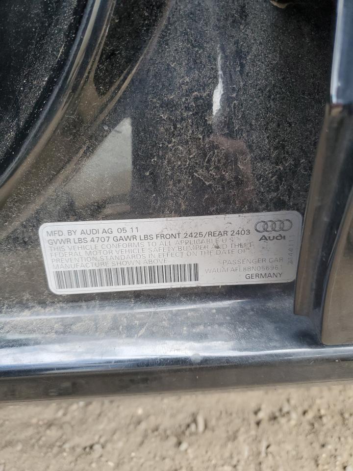 2011 Audi A4 Premium VIN: WAUAFAFL8BN056961 Lot: 63879704