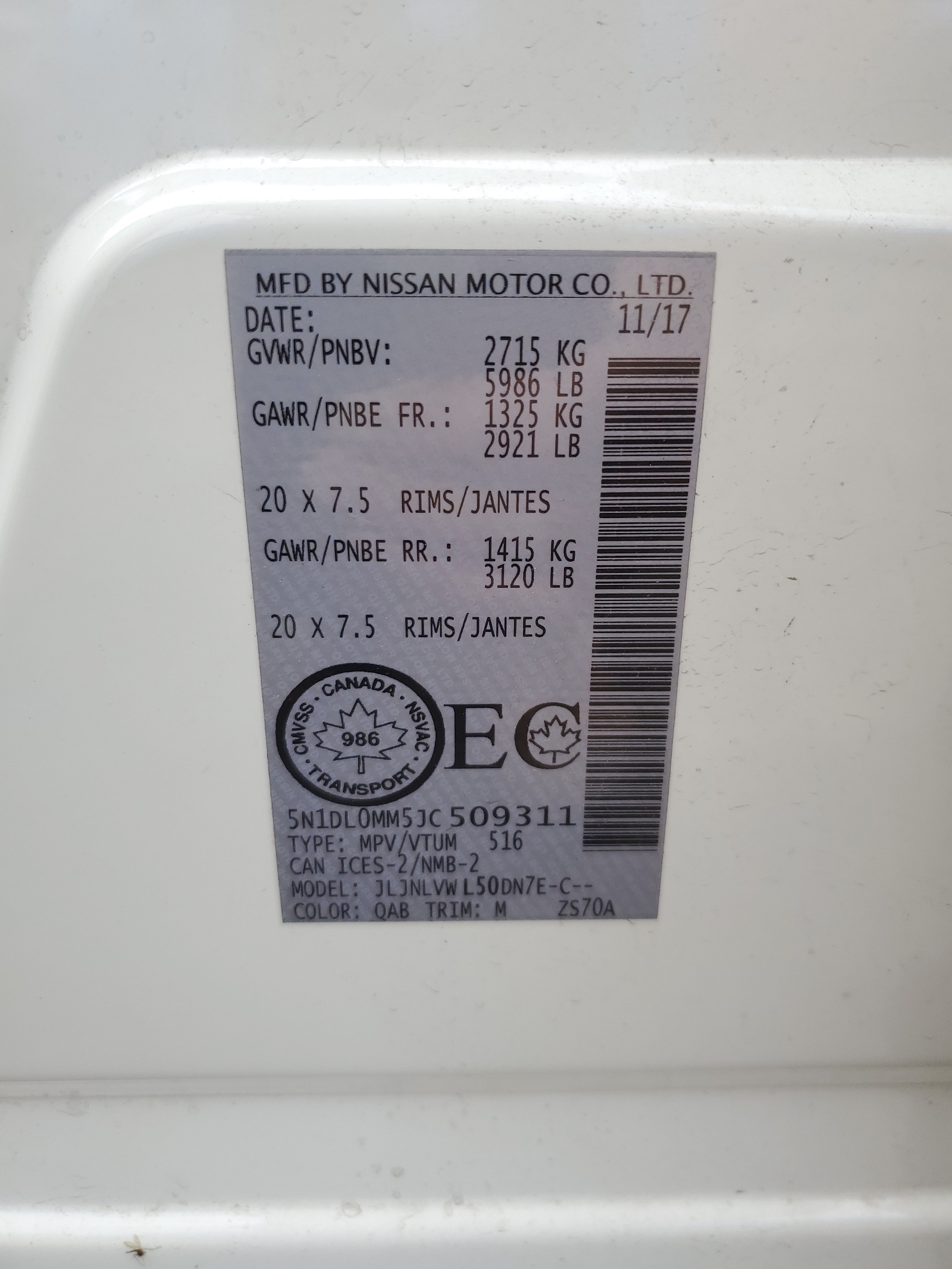 5N1DL0MM5JC509311 2018 Infiniti Qx60