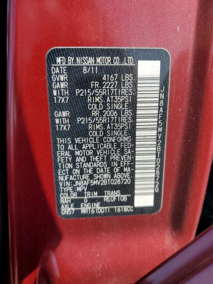 2011 Nissan Juke S VIN: JN8AF5MV2BT028720 Lot: 63483864