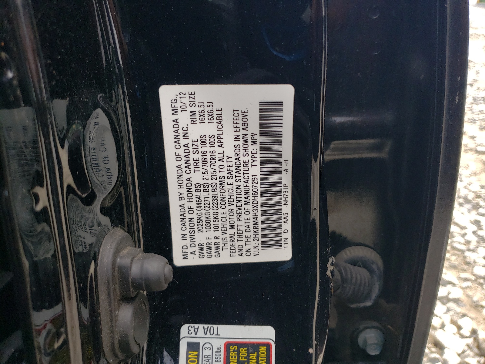 2HKRM4H3XDH607291 2013 Honda Cr-V Lx