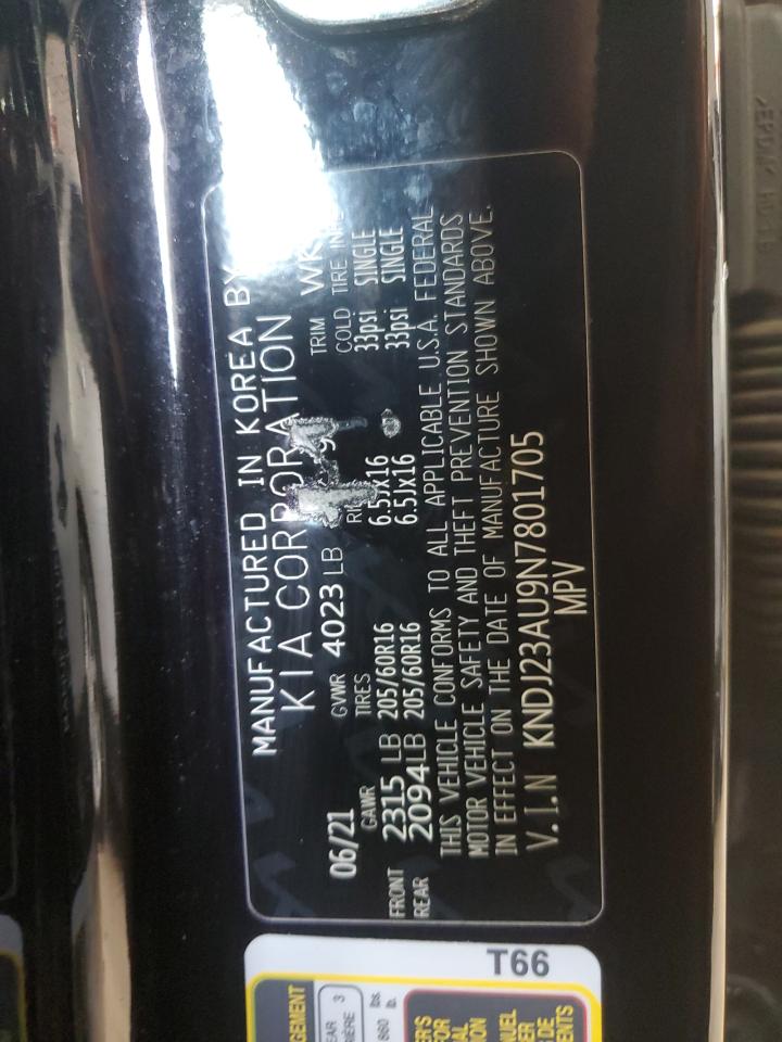 2022 Kia Soul Lx VIN: KNDJ23AU9N7801705 Lot: 64148674