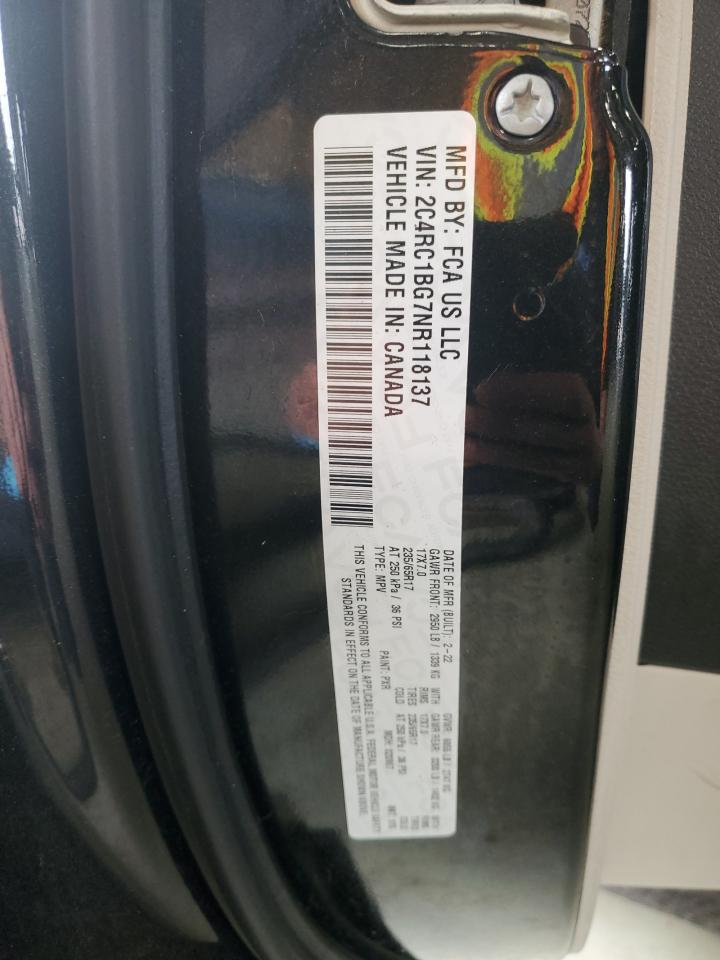 2022 Chrysler Pacifica Touring L VIN: 2C4RC1BG7NR118137 Lot: 62824494