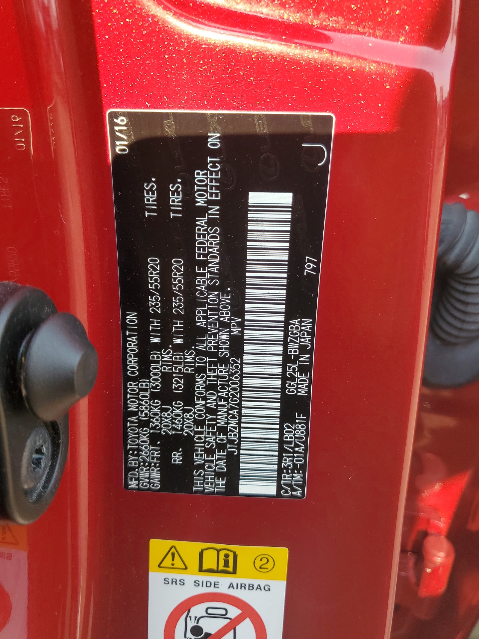 JTJBZMCA7G2006352 2016 Lexus Rx 350