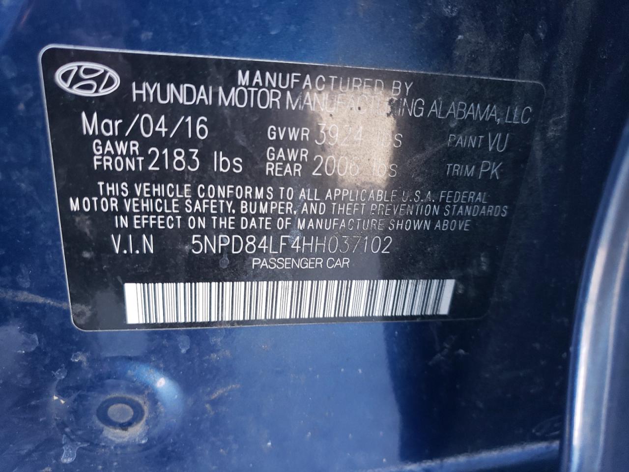 5NPD84LF4HH037102 2017 HYUNDAI ELANTRA - Image 13