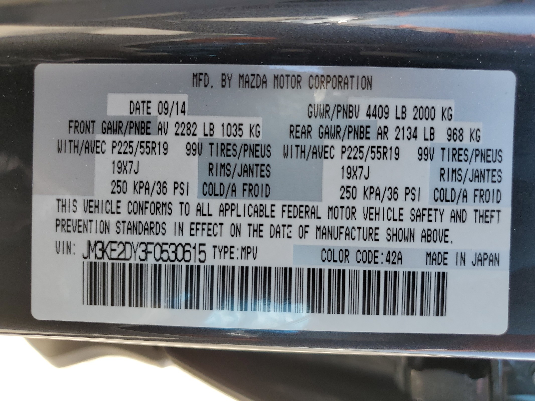 JM3KE2DY3F0530615 2015 Mazda Cx-5 Gt