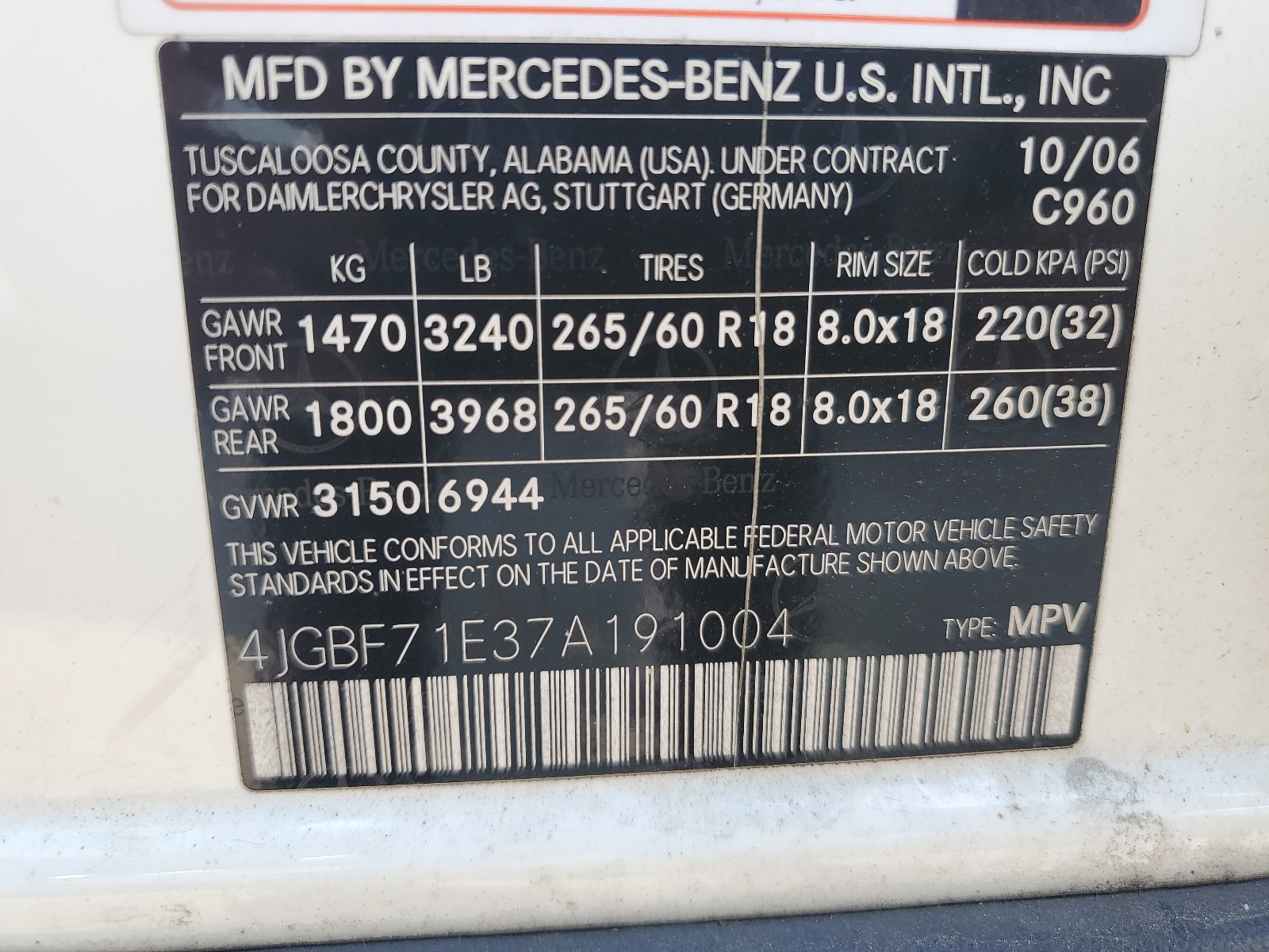 4JGBF71E37A191004 2007 Mercedes-Benz Gl 450 4Matic