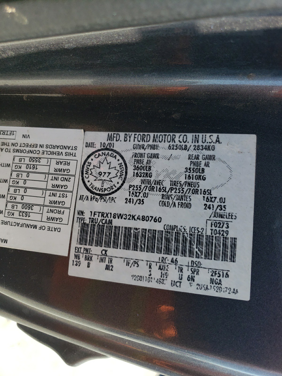 1FTRX18W32KA80760 2002 Ford F150