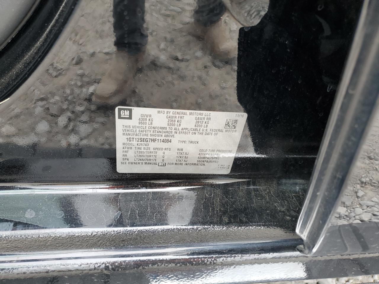 2017 GMC Sierra K2500 Sle VIN: 1GT12SEG7HF114084 Lot: 62616364