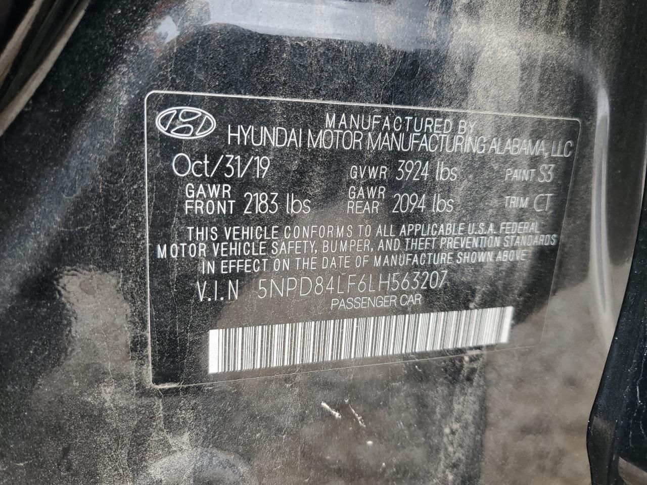 5NPD84LF6LH563207 2020 Hyundai Elantra Sel