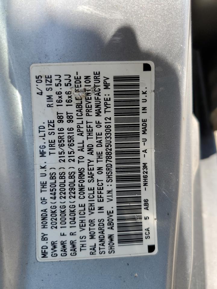 2005 Honda Cr-V Ex VIN: SHSRD78825U330612 Lot: 63675454