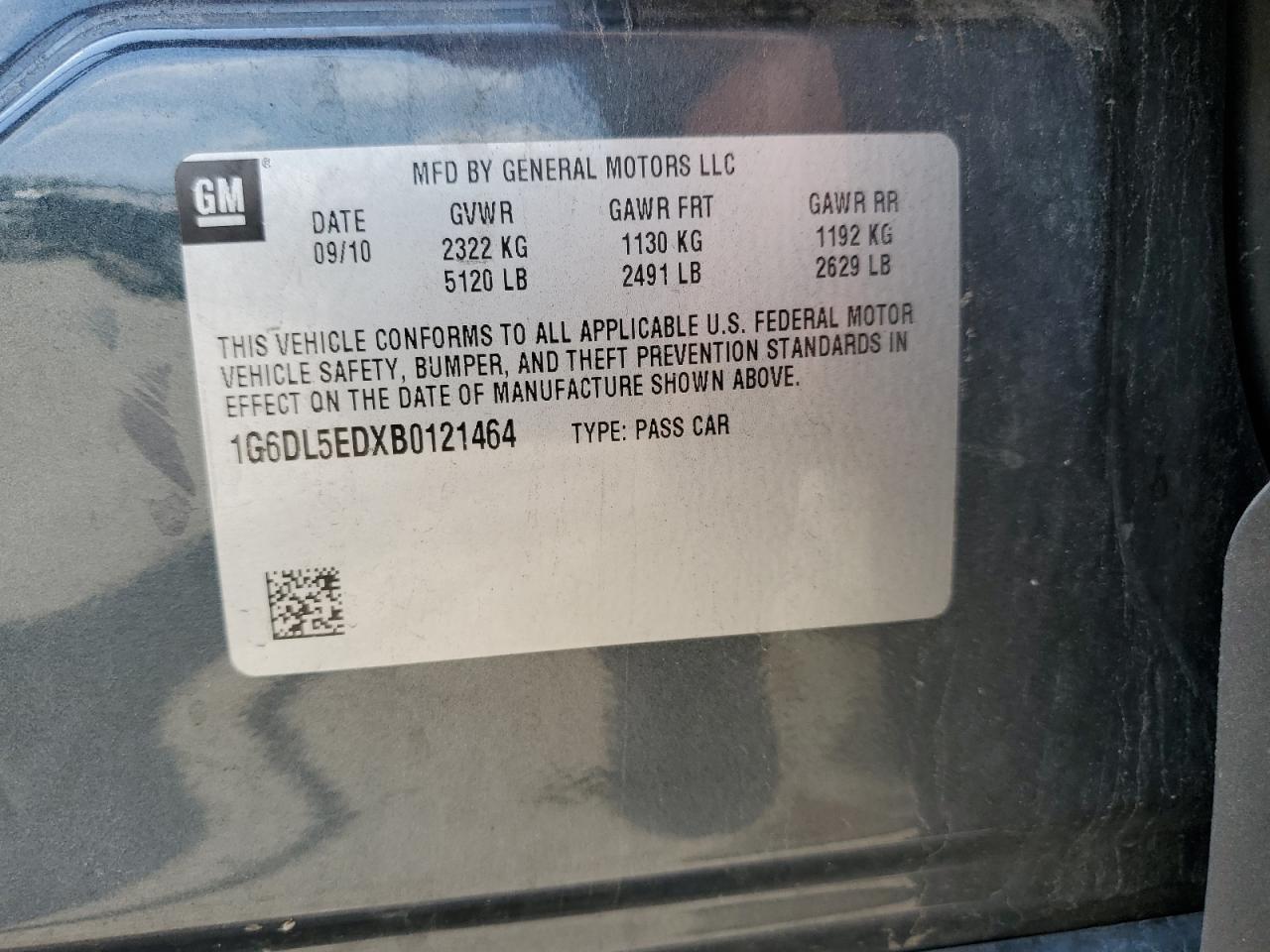 2011 Cadillac Cts Performance Collection VIN: 1G6DL5EDXB0121464 Lot: 64853844