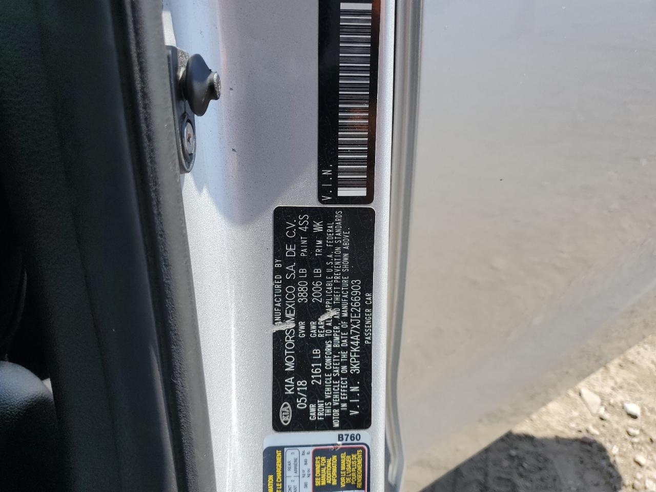 2018 Kia Forte Lx VIN: 3KPFK4A7XJE266903 Lot: 65155014