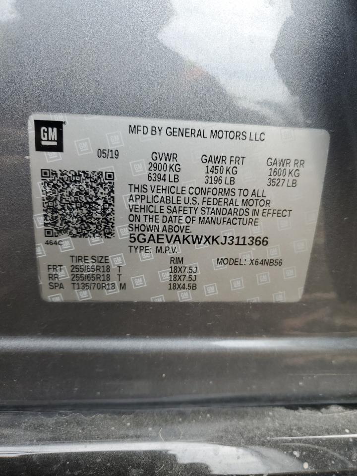 2019 Buick Enclave Essence VIN: 5GAEVAKWXKJ311366 Lot: 62931574