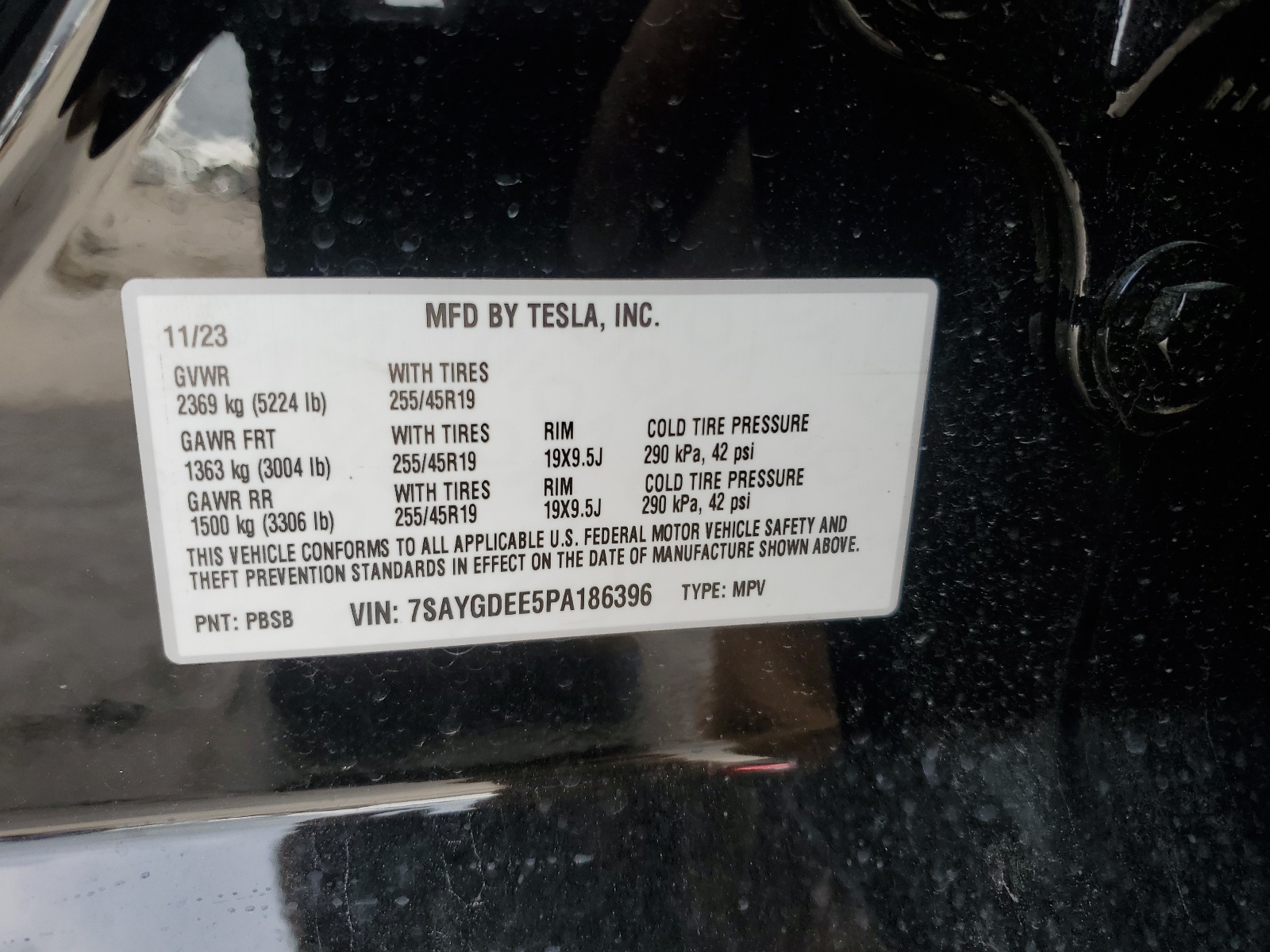 7SAYGDEE5PA186396 2023 Tesla Model Y