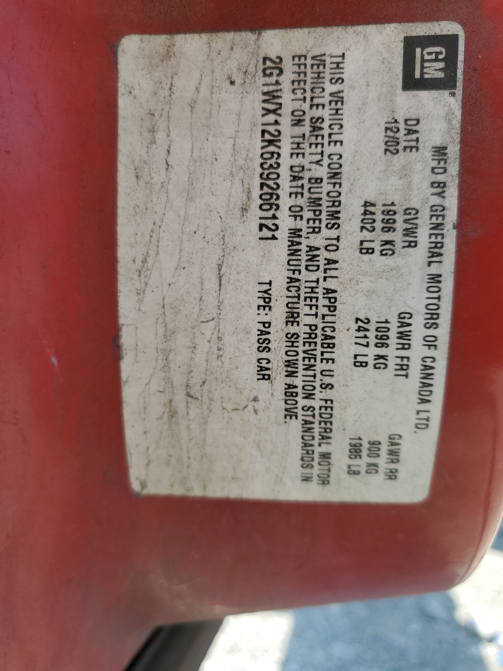 2G1WX12K639266121 2003 Chevrolet Monte Carlo Ss