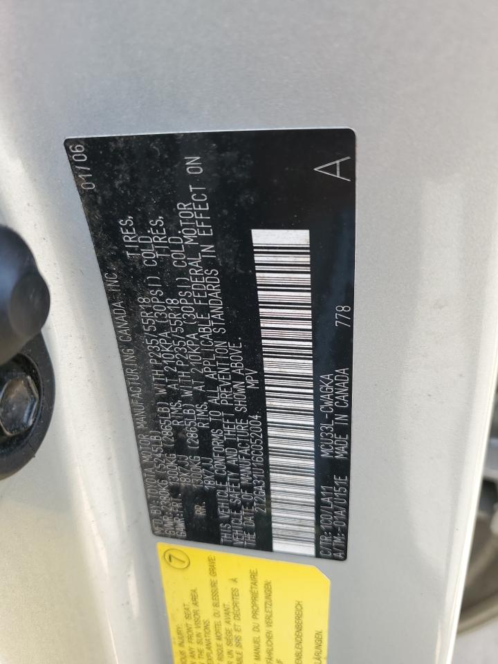 2006 Lexus Rx 330 VIN: 2T2GA31U16C052004 Lot: 63040944