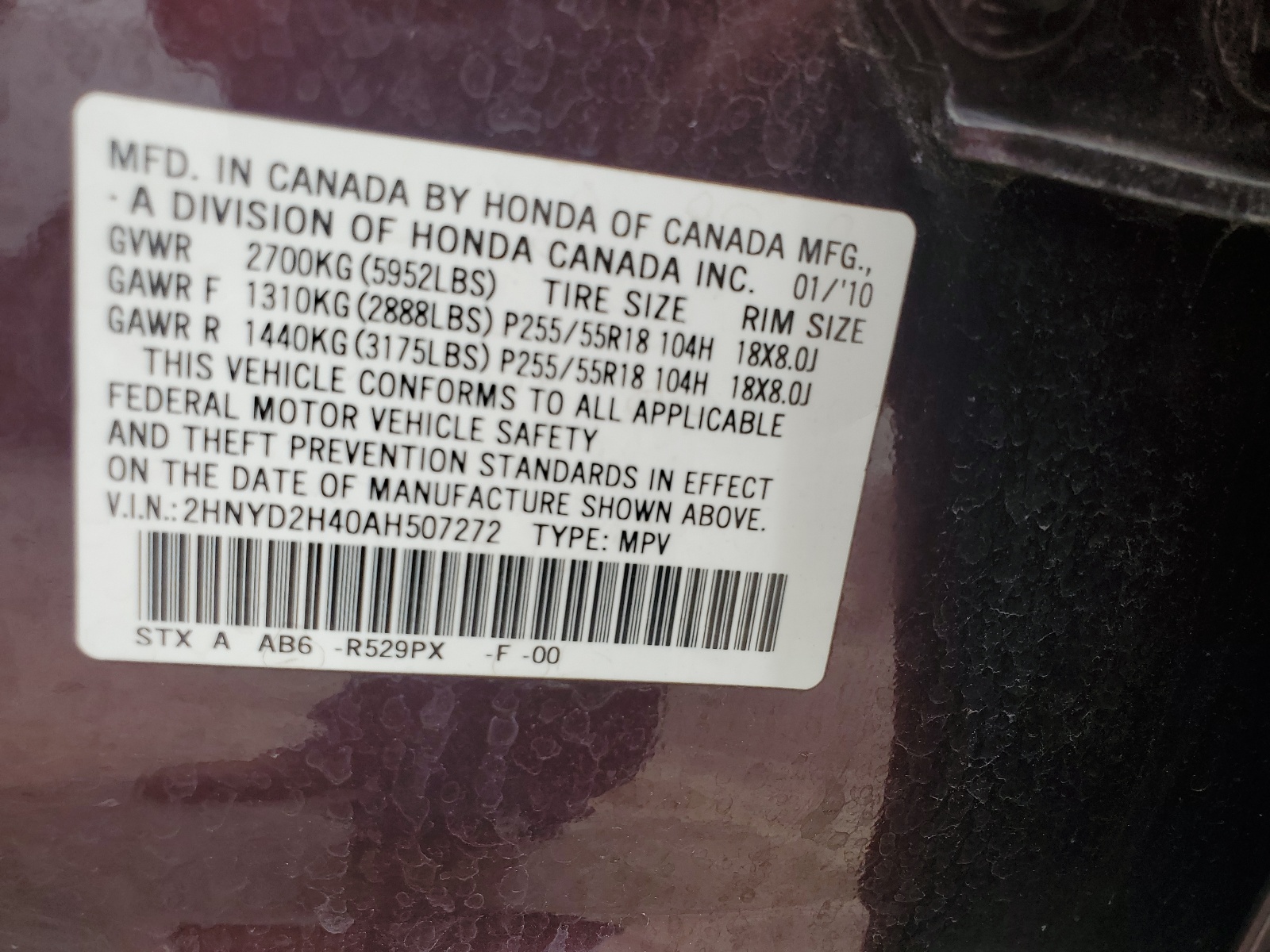 2HNYD2H40AH507272 2010 Acura Mdx Technology