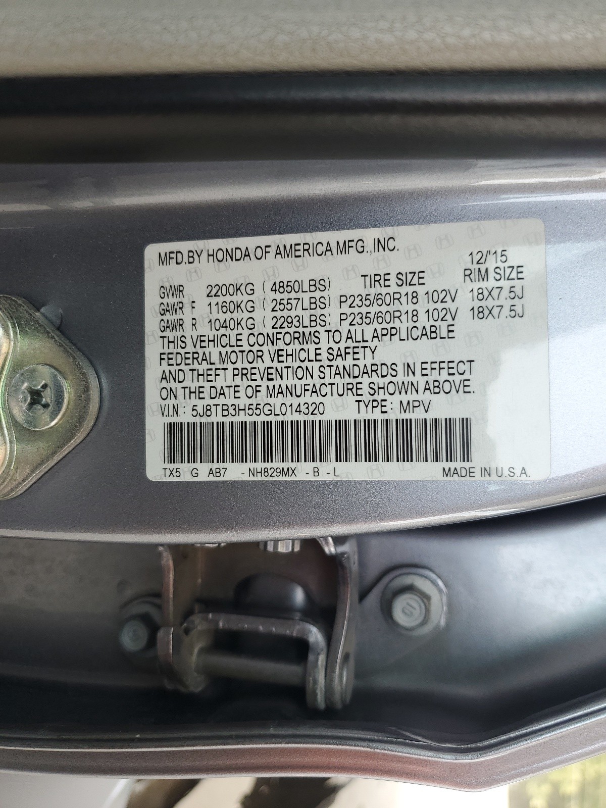 5J8TB3H55GL014320 2016 Acura Rdx Technology