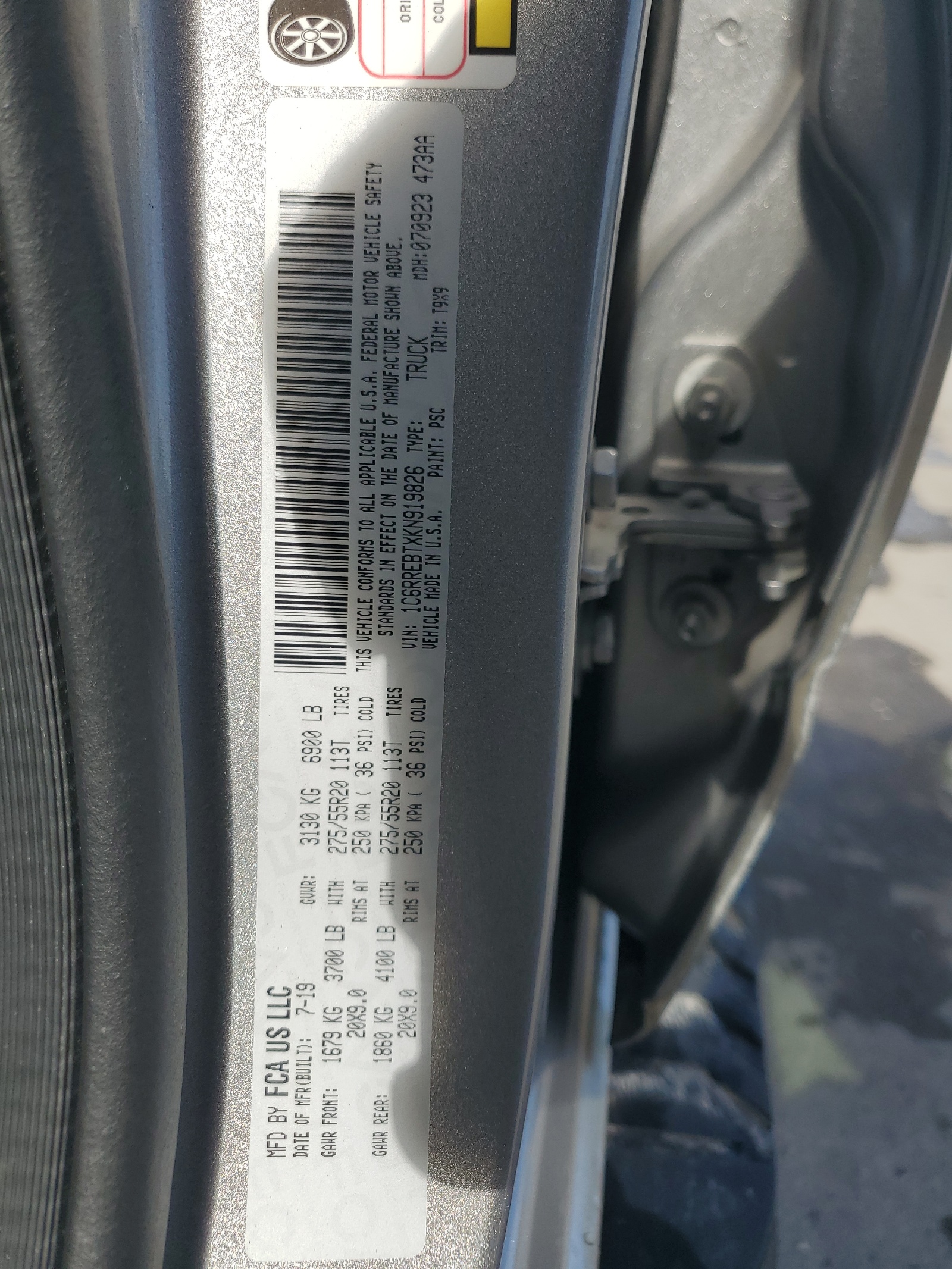 1C6RREBTXKN919826 2019 Ram 1500 Big Horn/Lone Star