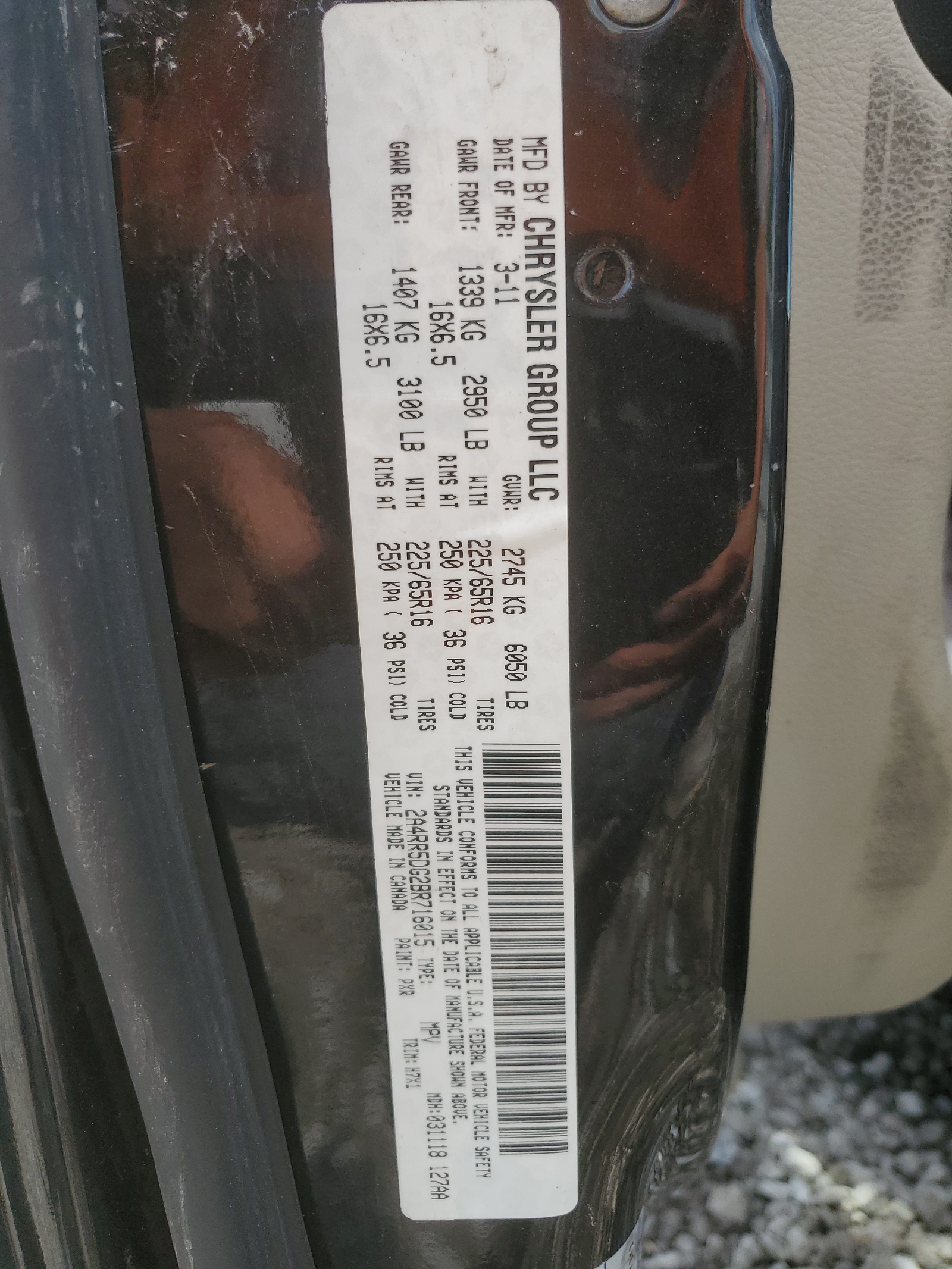 2A4RR5DG2BR716015 2011 Chrysler Town & Country Touring