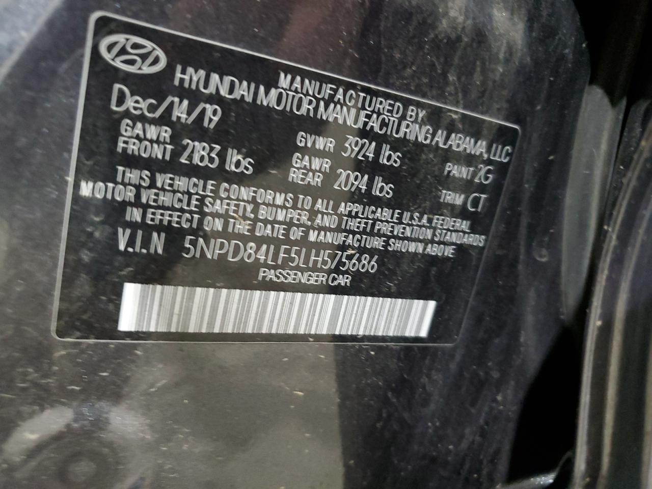 2020 Hyundai Elantra Sel VIN: 5NPD84LF5LH575686 Lot: 63498684