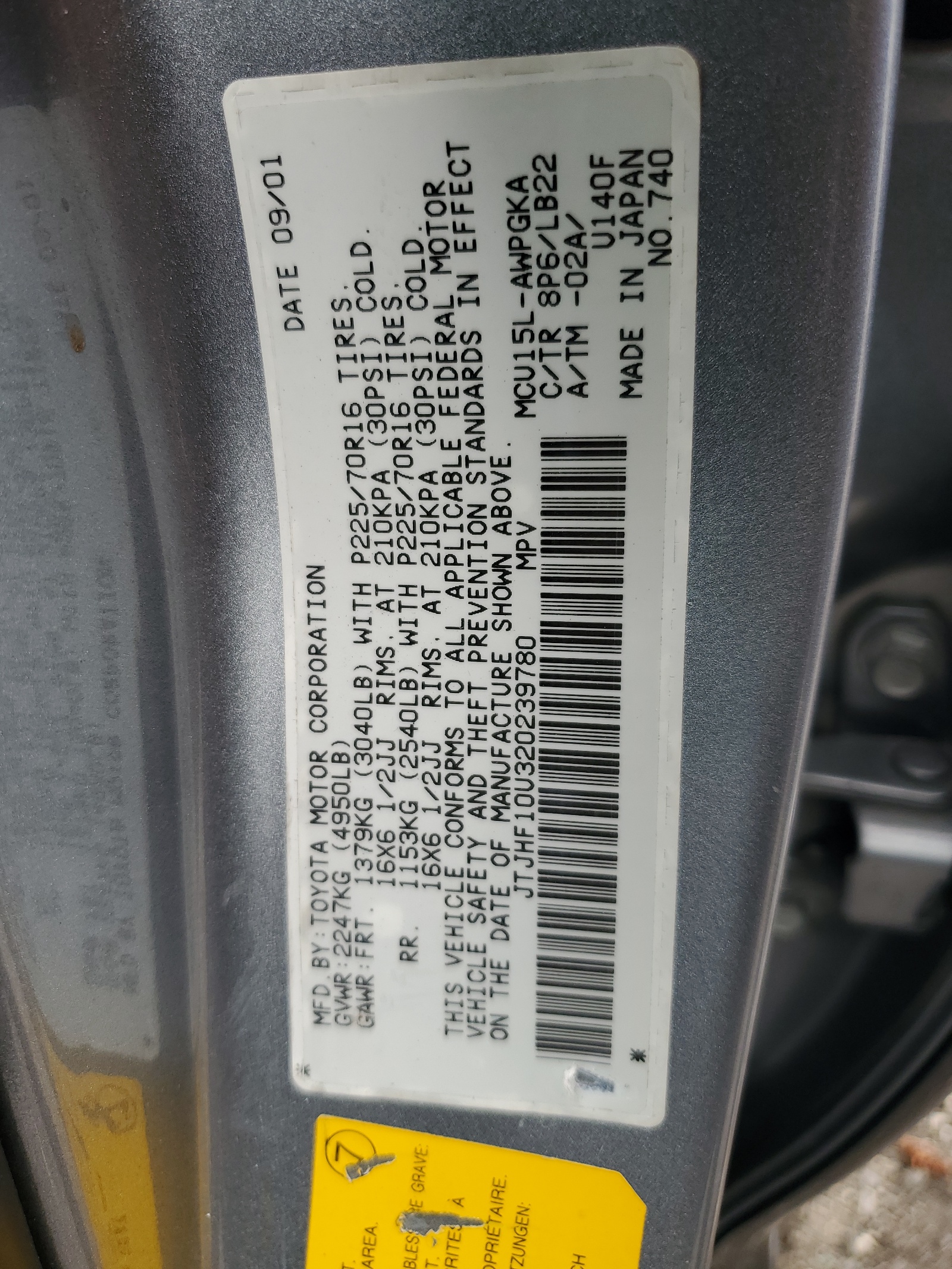 JTJHF10U320239780 2002 Lexus Rx 300