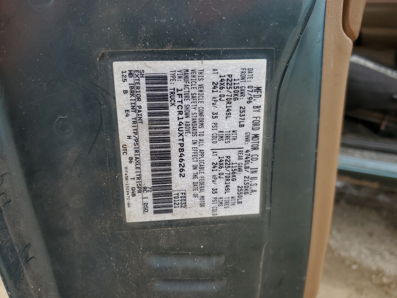 1FTCR14UXTPB46262 1996 Ford Ranger Super Cab