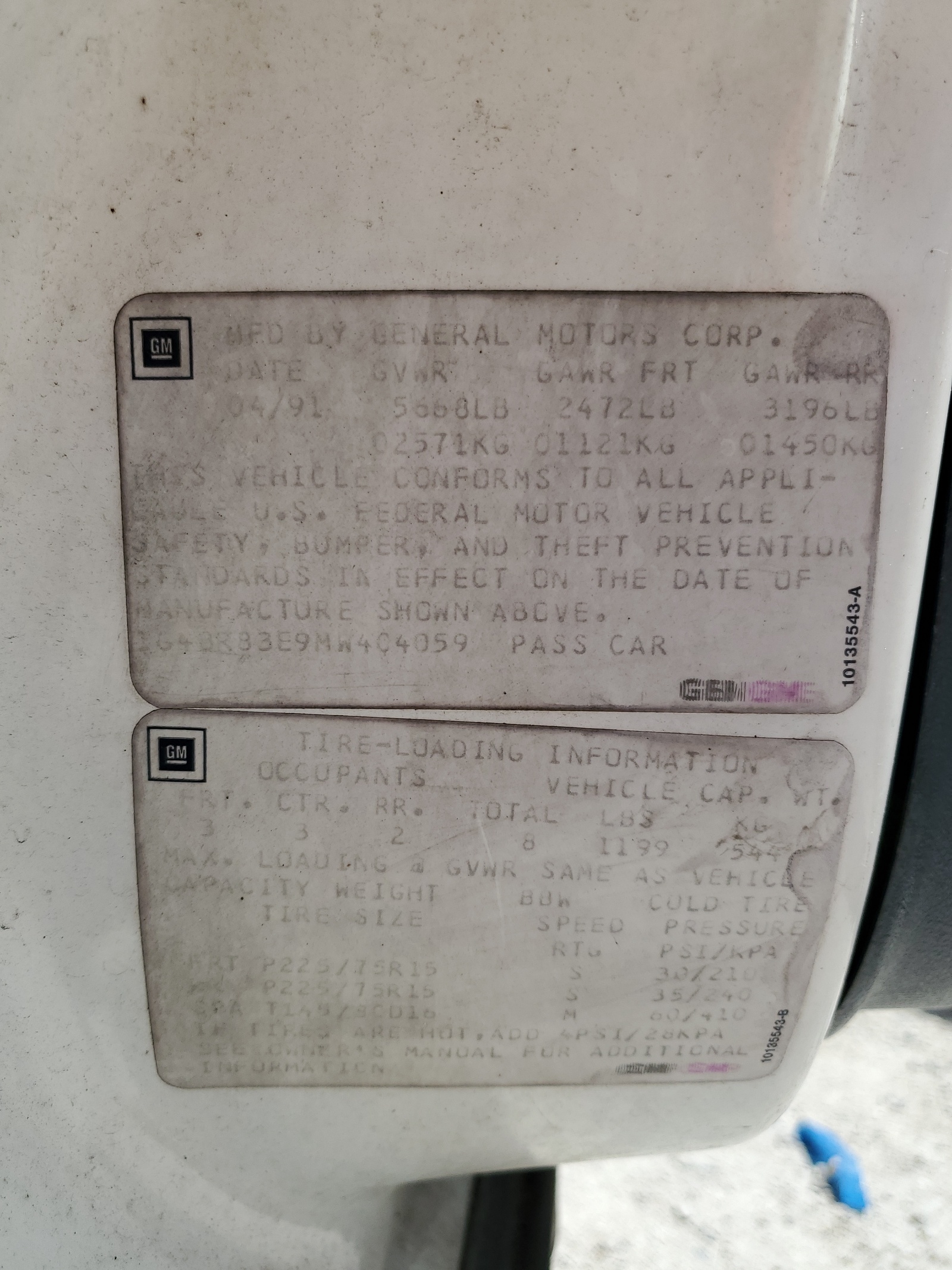 1G4BR83E9MW404059 1991 Buick Roadmaster Estate