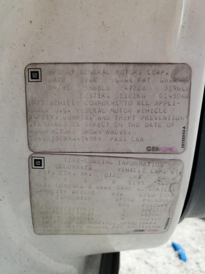 1991 Buick Roadmaster Estate VIN: 1G4BR83E9MW404059 Lot: 64994664