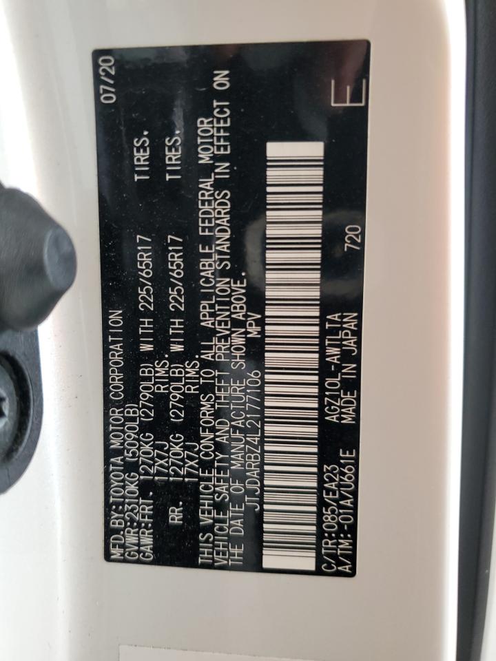 2020 Lexus Nx 300 VIN: JTJDARBZ4L2177106 Lot: 62839964