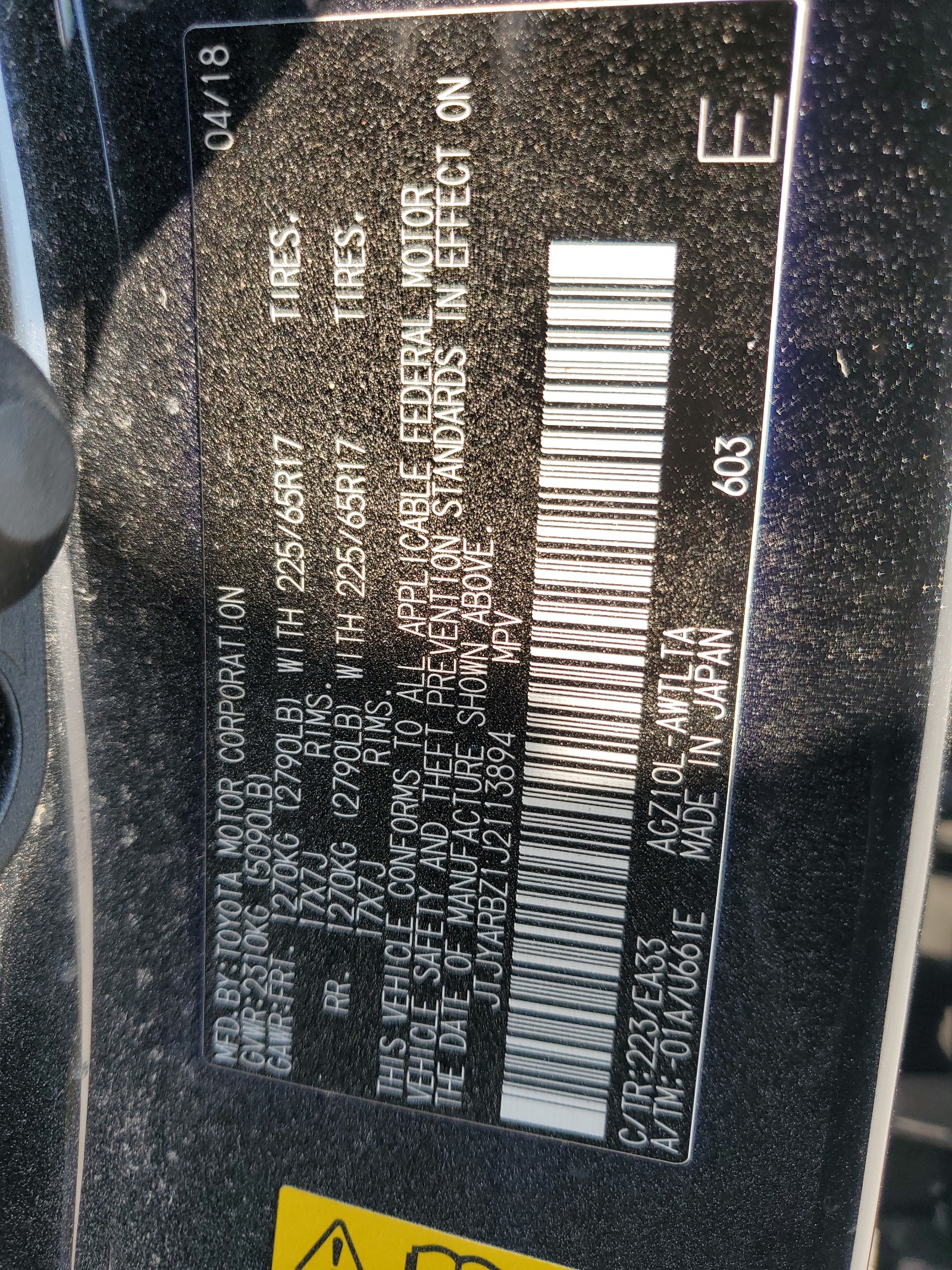 JTJYARBZ1J2113894 2018 Lexus Nx 300 Base