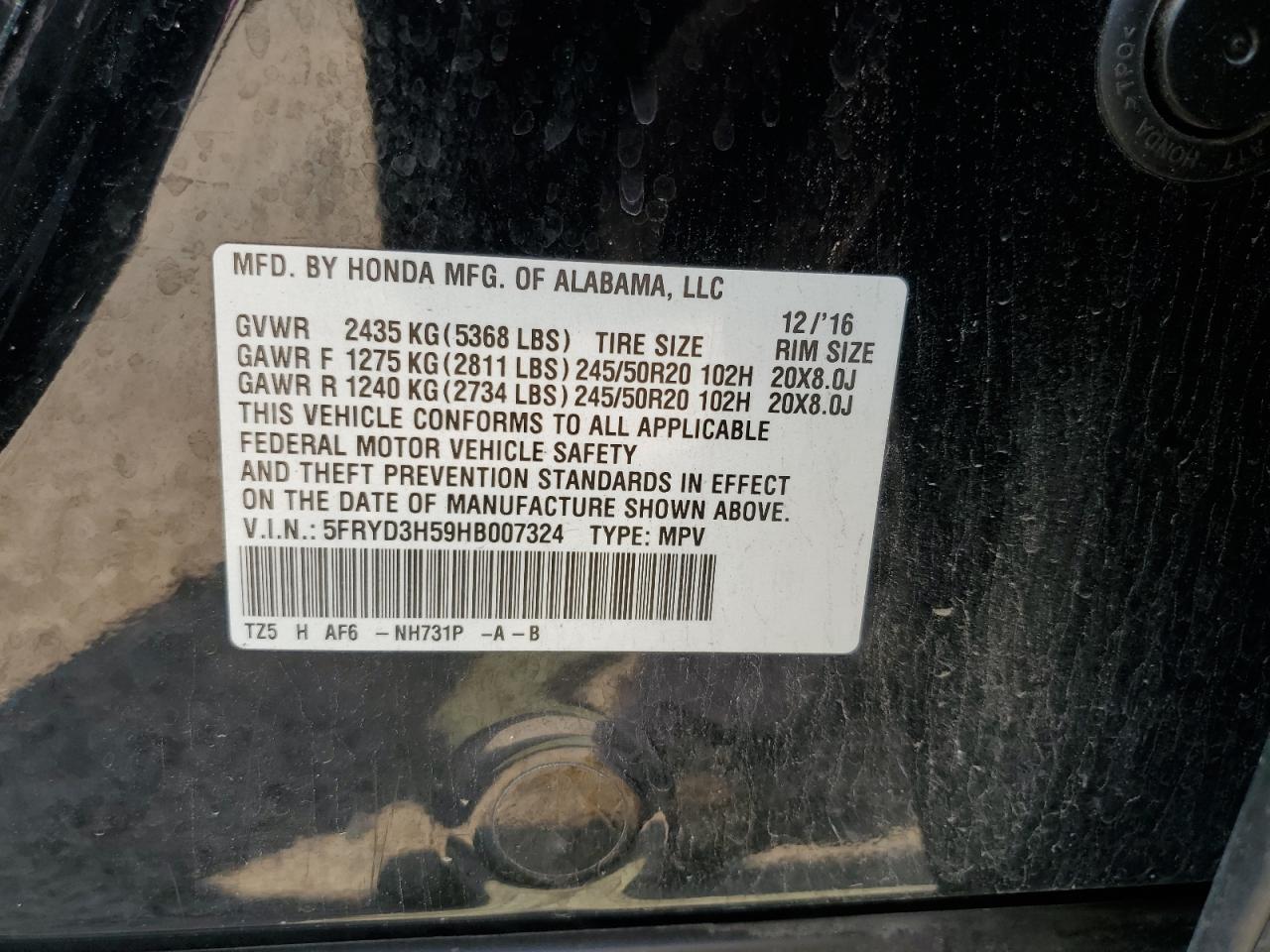 5FRYD3H59HB007324 2017 Acura Mdx Technology