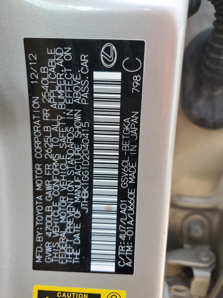 2013 Lexus Es 350 VIN: JTHBK1GG1D2040415 Lot: 61693154