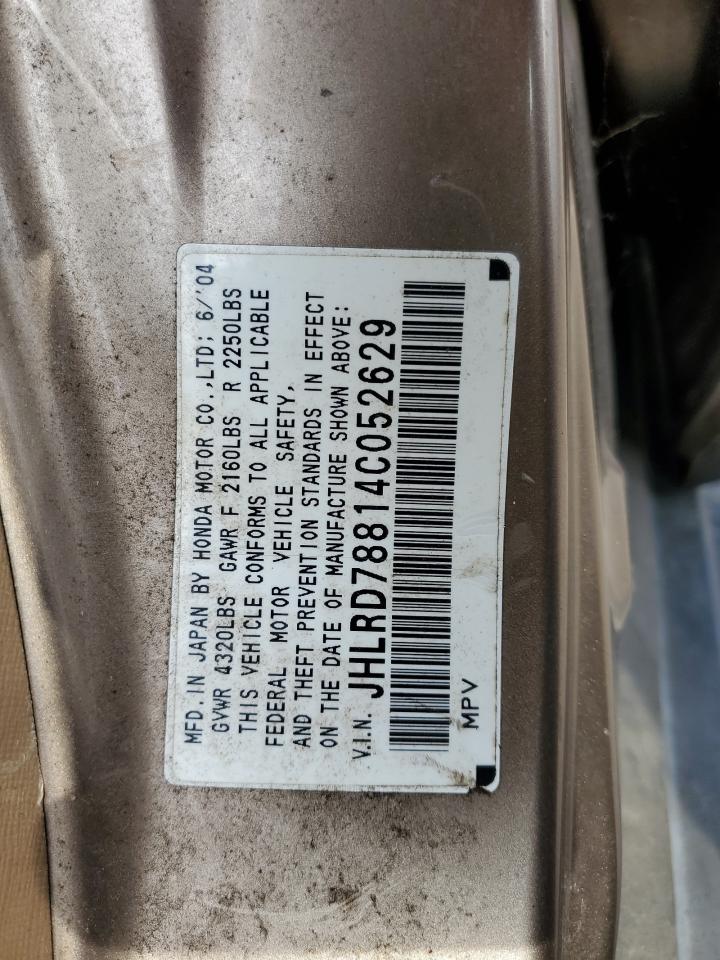 2004 Honda Cr-V Ex VIN: JHLRD78814C052629 Lot: 64701434