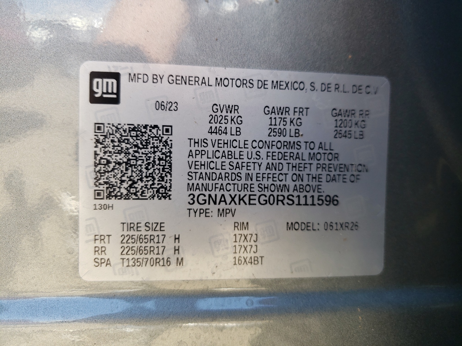 3GNAXKEG0RS111596 2024 Chevrolet Equinox Lt