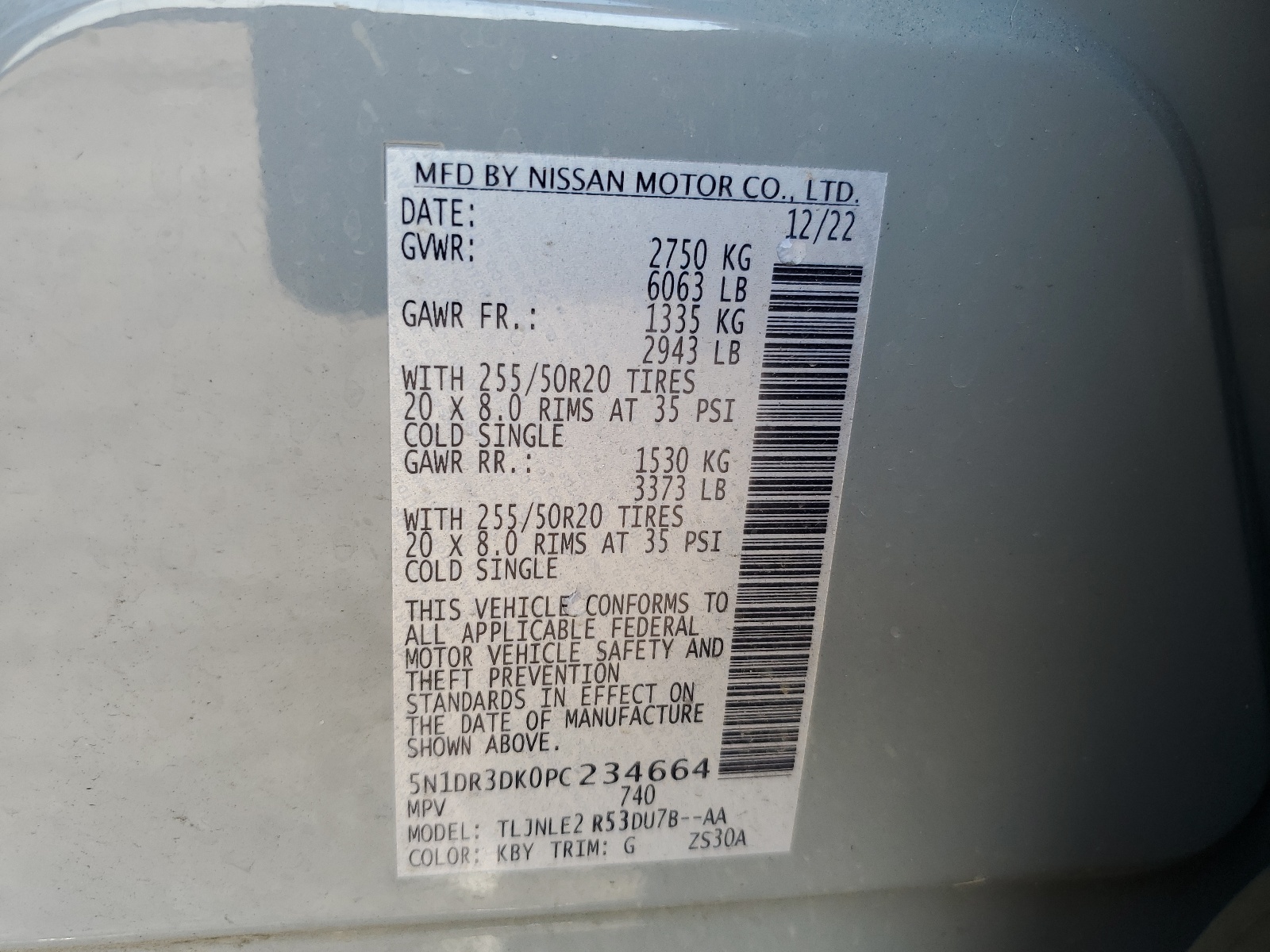 5N1DR3DK0PC234664 2023 Nissan Pathfinder Platinum