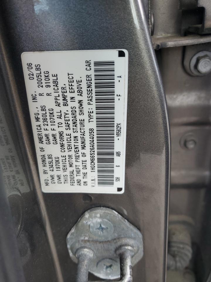 2006 Honda Accord Ex VIN: 1HGCM66526A044058 Lot: 78428324