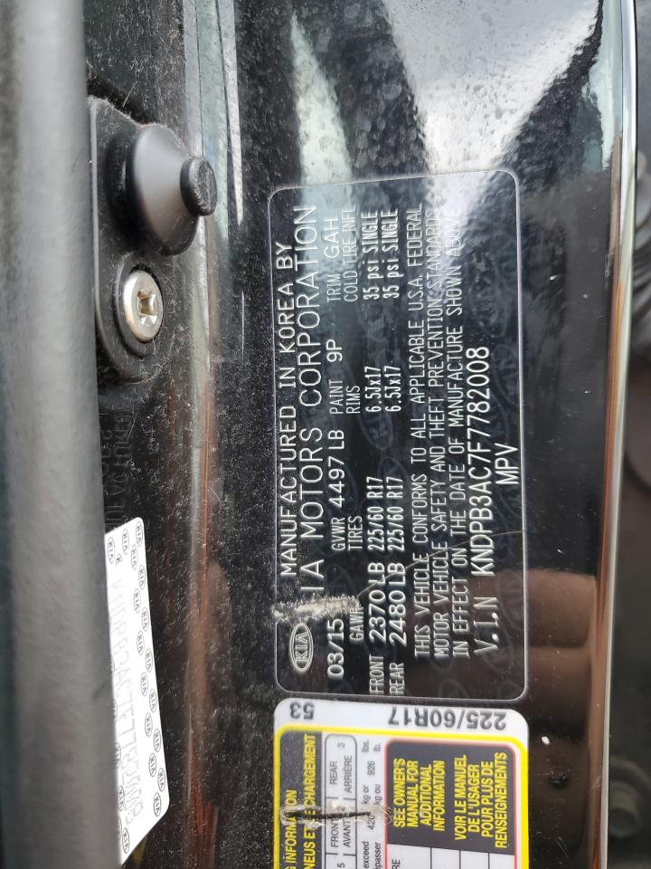 2015 Kia Sportage Lx VIN: KNDPB3AC7F7782008 Lot: 61719174