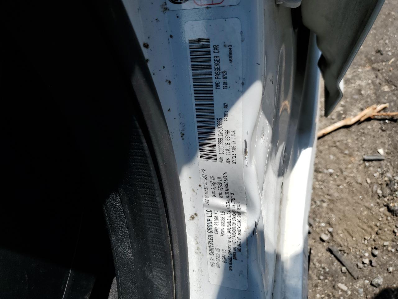 2013 Chrysler 200 Touring VIN: 1C3CCBBB1DN597865 Lot: 63289074