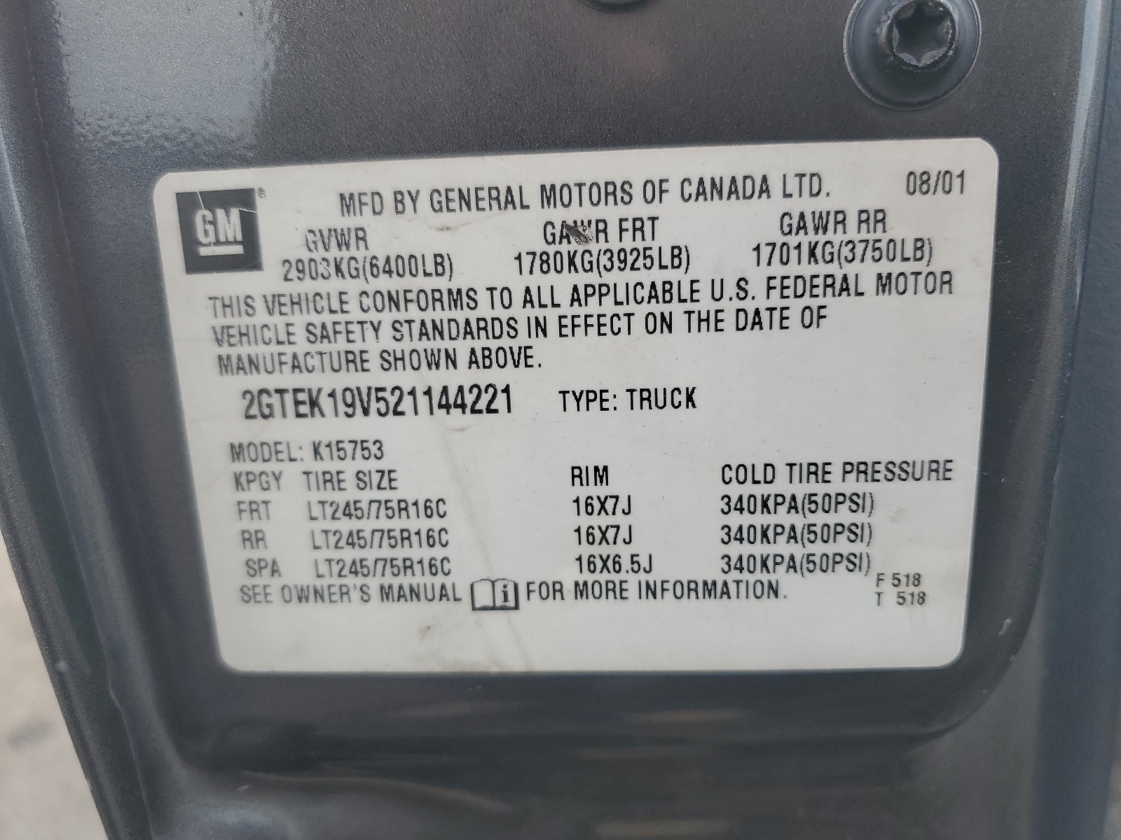 2GTEK19V521144221 2002 GMC New Sierra K1500