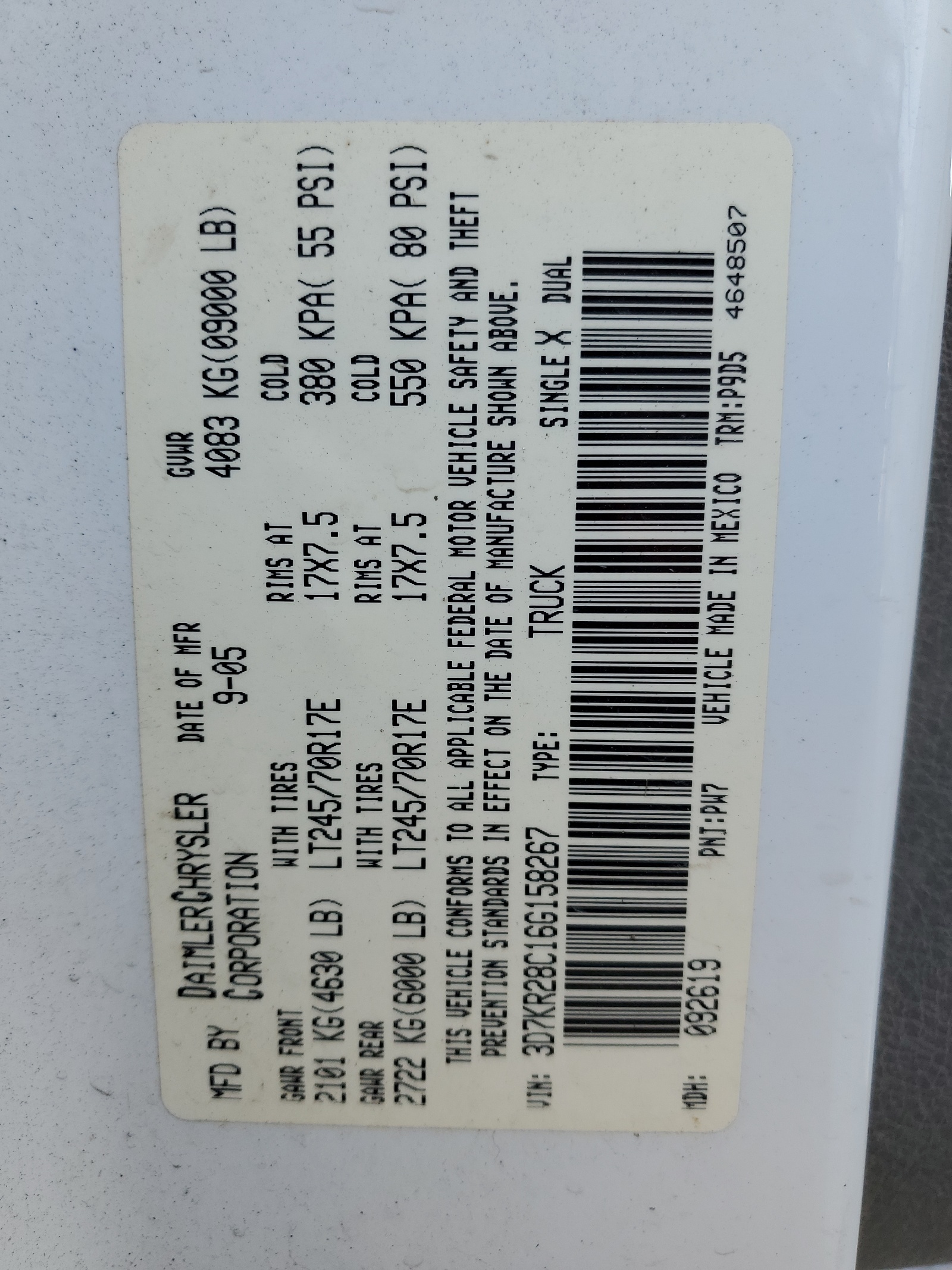 3D7KR28C16G158267 2006 Dodge Ram 2500 St