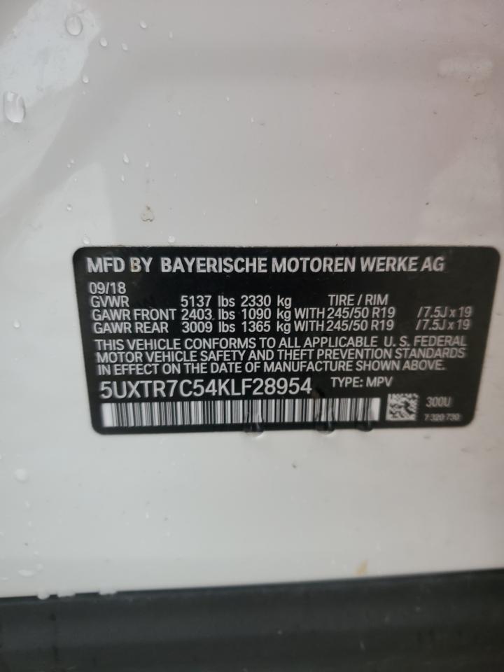 5UXTR7C54KLF28954 2019 BMW X3 Sdrive30I