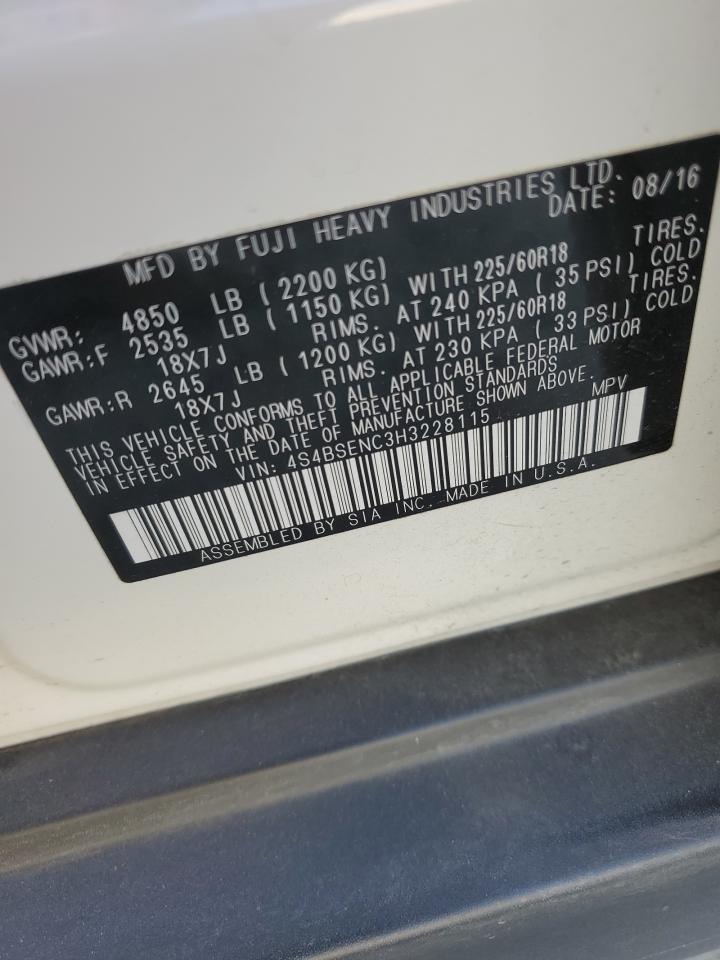 2017 Subaru Outback 3.6R Limited VIN: 4S4BSENC3H3228115 Lot: 61889274