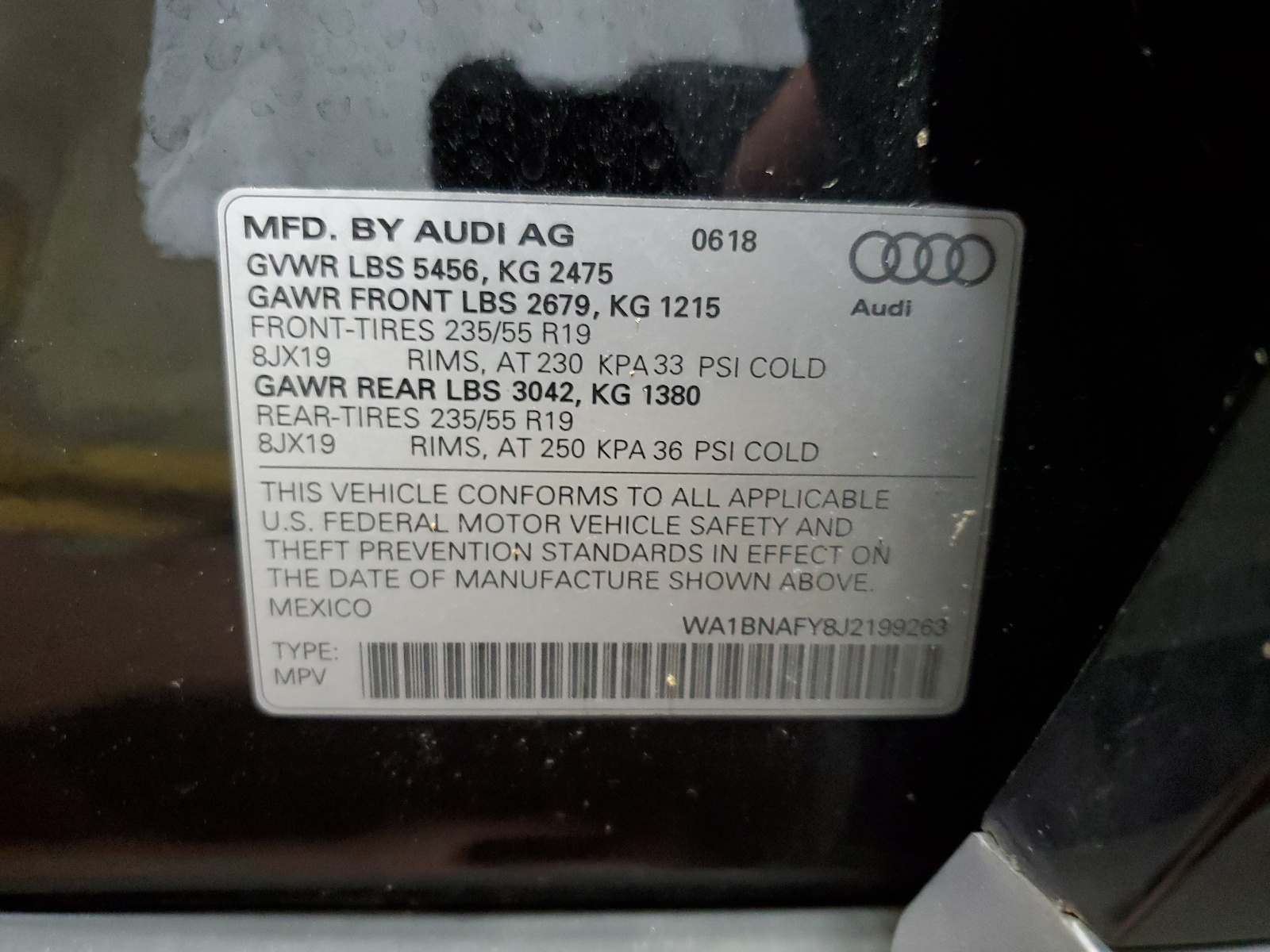 WA1BNAFY8J2199263 2018 Audi Q5 Premium Plus