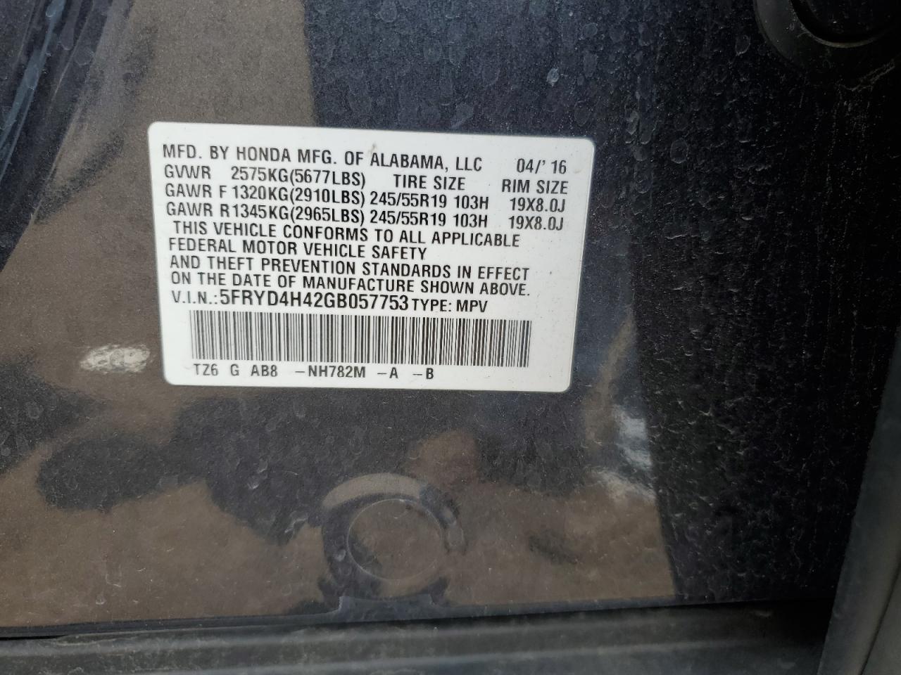 5FRYD4H42GB057753 2016 Acura Mdx Technology