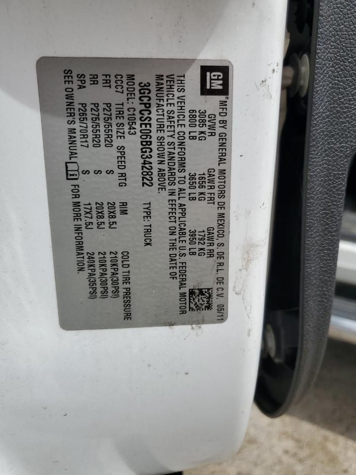 2011 Chevrolet Silverado C1500 Lt VIN: 3GCPCSE06BG342822 Lot: 62252094