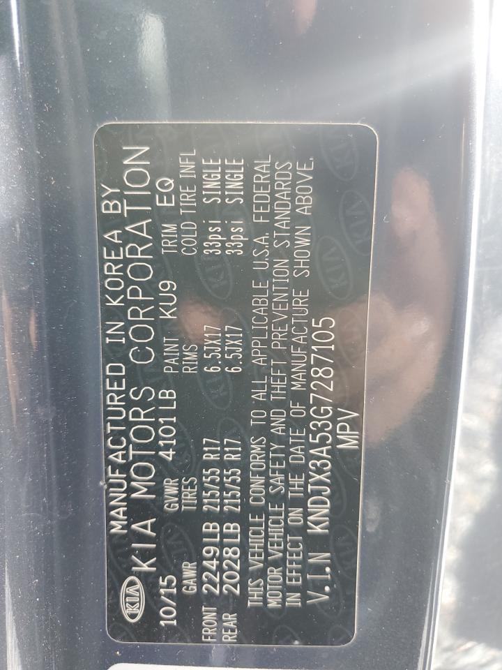 2016 Kia Soul ! VIN: KNDJX3A53G7287105 Lot: 65129724