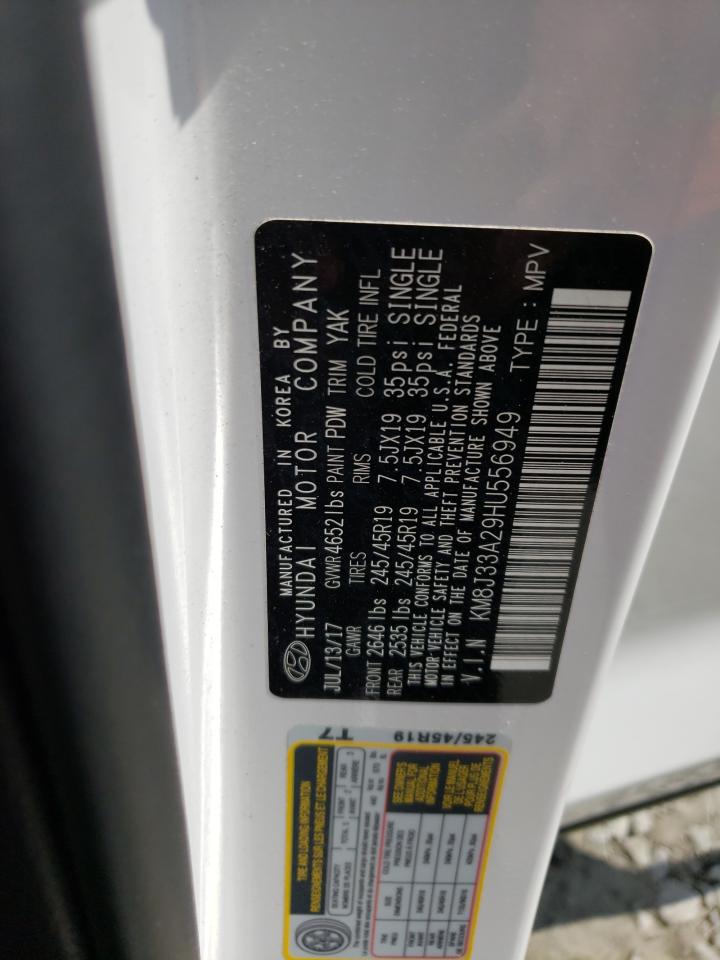 2017 Hyundai Tucson Limited VIN: KM8J33A29HU556949 Lot: 62752654